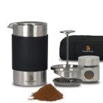 Cafetire  piston - handpresso - travel press - 350 ml - acier inoxydable - isotherme double paroi