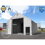 Hangar de stockage toolport everest 8x12 m - b�che pvc anti - feu 720 g / m� - gris