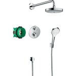Hansgrohe pack encastré croma select s avec mitigeur thermostatique ecostat s chromé 27295000 Hansgrohe pack encastré croma select s avec mitigeur thermostatique ecostat s chromé 27295000