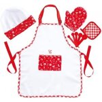 Hape - jeu dimitation en bois gamme cuisine - e3162 - tenue complte pour cuisiner avec tablier toque ...