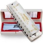 Harmonica diatonique en do - estampille - 20 tons - 10 trous - laiton - 10. 2x2. 7x1. 9 cm - 18 g