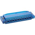 Harmonica diatonique hohner translucide - c - bleu - 20 anches - plaques daccordage en laiton 09 mm