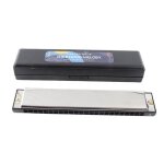 Harmonica diatonique professionnelle - cocosity - 24 trous - acier inoxydable - noir - cl� de do