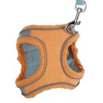 Harnais et laisse pour chat - ashata - r�glable - confortable - anti - vasion - couleur bleu orange