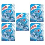 Harpic lot de 5 blocs wc activ fresh 6 actions pour cuvettes parfum marine
