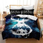 Harry - potters de lit en microfibre avec housse de couette et taies doreiparure ller multicolore pour ...
