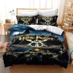Harry - potters parure de lit en microfibre avec housse de couette et taies doreiller multicolore pour ... Harry - potters parure de lit en microfibre avec housse de couette et taies doreiller multicolore pour ...