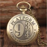 Harry potter platform 9 3 / 4 montre de poche gousset + pochette grave