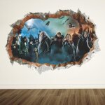 Harry potter poster 3d wall trous wall stickers pour les enfants autocollants chambre poudlard d�cor ...