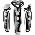 Hatteker rasoir hommes �lectrique rotatif tondeuse � barbe enlever poils nez oreilles sans fil rechargeable ...