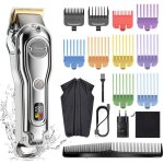 Hatteker tondeuse cheveux pour hommes sans fil tondeuse de prcision tondeuse barbe rasoir rechargeable ...