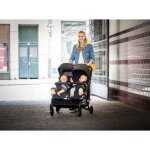 Hauck - poussette double - swift x duo - 4 roues - pliage  1 main - noir
