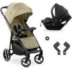Hauk - ensemble de voyage 2 - en - 1 shop n care - poussette + sige auto & adaptateurs - 4 roues - olive ...