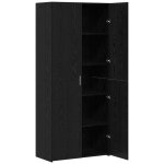 Neuf haut armoire 2 pcs - buffet de rangement / buffet salle � manger - pour salon - ch�ne noir 80 x ...