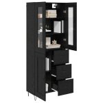 Haut armoire - clarence� - montage simple - buffet bahut / armoire de cuisine - ch�ne noir 695 x 34 x ...