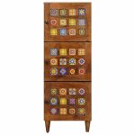 Haut armoire - clarence� - montage simple - buffet bahut / armoire de cuisine - noyer 40 x 33 x 110 cm ...