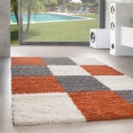 Designer haut fleuri tapis de salon shaggy langfleuri karzred motif terra gris blanc [160x230 cm terra] ...