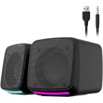 Haut - parleur portable pour pc - svatv - son st�r�o 2. 0 - �clairage rvb - alimentation usb - jack 35 ...