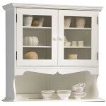 Haut de vaisselier blanc 2 portes vitrées 3 niches style charme largeur 98 cm - l 98 x l 33 x h 96 cm ... Haut de vaisselier blanc 2 portes vitrées 3 niches style charme largeur 98 cm - l 98 x l 33 x h 96 cm ...