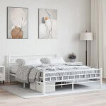Haute qualit� - grand lit(2 personnes) cadre de lit et t�te de lit sans matelas blanc 160x200 cm - pour ...