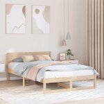 Haute qualit� - grand lit(2 personnes) structure de lit avec t�te de lit naturel 140 x 190 cm - pour ...