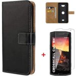 Haute qualit� housse crosscall core m4 luxe �tui � rabat housse noir + hd verre tremp� crosscall core ...