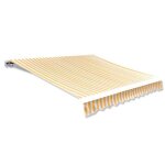 Haute qualit� - toile dauvent store banne marquise orange et blanc 350x250 cm 48000