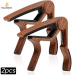 Hautstore capodastre 2 pack  une main changement rapide en alliage daluminium capo (bois couleur)