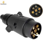 Hautstore prise remorque 7 broches fiche attelage 7 pin mle pour remorques voiture caravane porte - ...