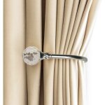 Hawuj 2 embrasses � rideaux m�tal u avec crochets murals - design argent pour rideaux �pais
