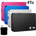 Hdd disque dur externe ssd portable 4to 4tb type - c usb30 argent 1271cm avec pochette sac de stockage ...