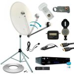 Hdme kit parabole acier 60cm bras repliable + récepteur fransat + lnb single + câble coaxial + trepied ... Hdme kit parabole acier 60cm bras repliable + récepteur fransat + lnb single + câble coaxial + trepied ...