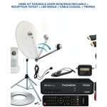 Kit parabole - hd4k - 60cm - r�cepteur tntsat ths806 - lnb single - tr�pied aluminium