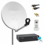 Hdme pack parabole acier 60cm avec lnb single + récepteur fransat + câble hdmi Hdme pack parabole acier 60cm avec lnb single + récepteur fransat + câble hdmi