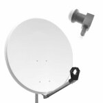 Hdme parabole satellite acier blanche 80cm + lnb single 0. 1db id�al astra eutelsat