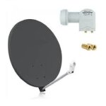 Hdme parabole satellite fibre composite gris anthracite 70cm + lnb twin 01db Hdme parabole satellite fibre composite gris anthracite 70cm + lnb twin 01db