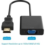 Hdmi vers vga 1080p plaqu dor mle  femelle cble adaptateur convertisseur hdmi vga pour chromebook ...