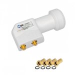 Hdsat hd202 lnb twin full hd 4k tête parabole 2 sorties 01db + 4 fiches f gold Hdsat hd202 lnb twin full hd 4k tête parabole 2 sorties 01db + 4 fiches f gold