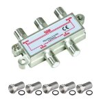 Hdsat pack repartiteur antenne tv ou sat 1 entree 4 sorties 5 - 2300 mhz + 5 fiches f offert Hdsat pack repartiteur antenne tv ou sat 1 entree 4 sorties 5 - 2300 mhz + 5 fiches f offert