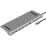 Hub usb - c 10 - en - 1 - heden - gris - powerdelivery jusqu� 100 w - 10 ports - usb 3. 0