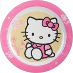 Assiette plate - hello kitty - 22 cm - cramique - rose - enfant - compatible lave - vaisselle