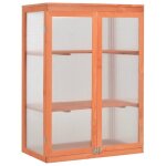 Serre de jardin - hen - 75x47x109 cm - bois massif - polycarbonate - 2 tagres