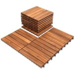 Hengda lot de 11 dalles de terrasse en bois terrasse 30x30cm jardin ext�rieur pour 1m� revetement exterieur ...