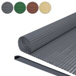 Brise - vue canisse - hengda - 80 x 300 cm - pvc - gris - protection contre le vent et le soleil