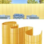 Hengda canisse pvc brise vue paravent de jardin piscines beige 180 x 400 cm