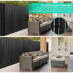 Hengda canisse pvc brise vue paravent de jardin piscines gris 140 x 400 cm