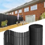 Hengda canisse pvc brise vue paravent de jardin piscines gris 80 x 400 cm