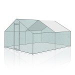 Hengda enclos poulailler grillag� 3x3x2m avec porte lat�rale et toit d�me 9 m�