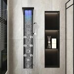 Hengda panneau colonne de douche hydro - massante noir en acier inox 20 x 50 x 116 cm (i x p x h) b Hengda panneau colonne de douche hydro - massante noir en acier inox 20 x 50 x 116 cm (i x p x h) b