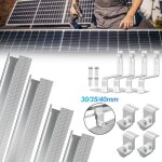 Hengdapour 2 modules solaires - support pv pour t�le trap�zo�dale en aluminium de 30 - 35 - 40 mm - rail ...